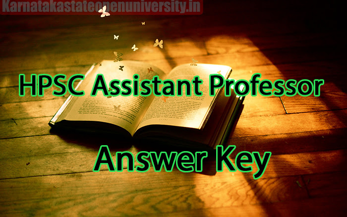 HPSC Assistant Professor Answer Key 