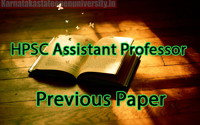 HPSC Assistant Professor Previous Paper 