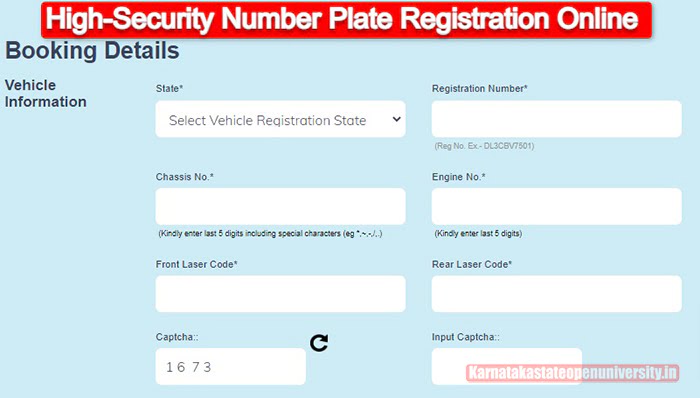 HSRP Number Plate for OLD Vehicle
