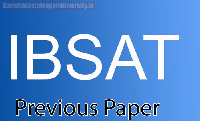 IBSAT Previous Paper
