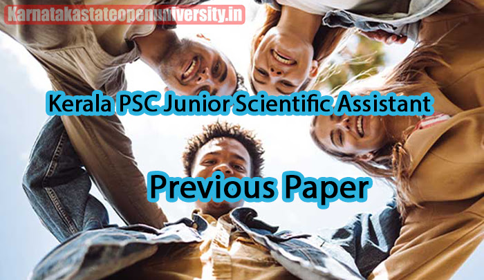 Kerala PSC Junior Scientific Assistant Previous Paper