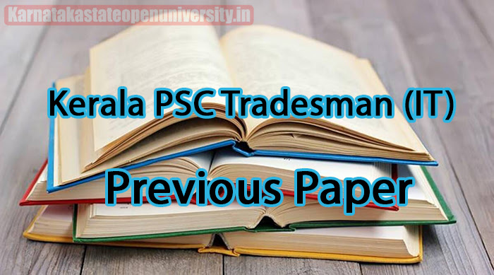 Kerala PSC Tradesman (IT) Previous Paper 
