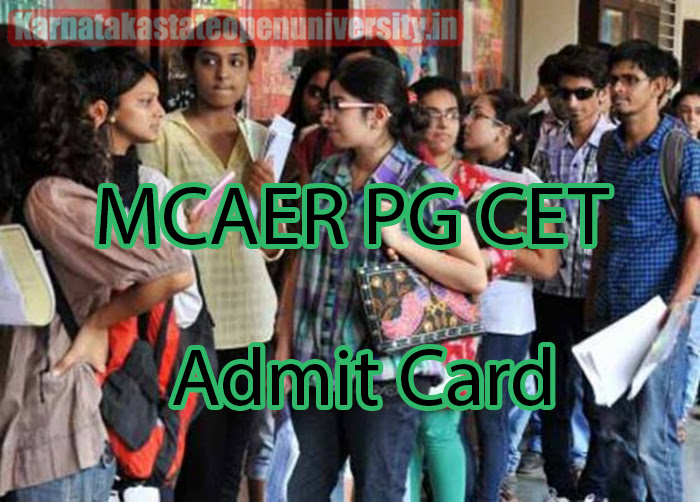 MCAER PG CET Admit Card