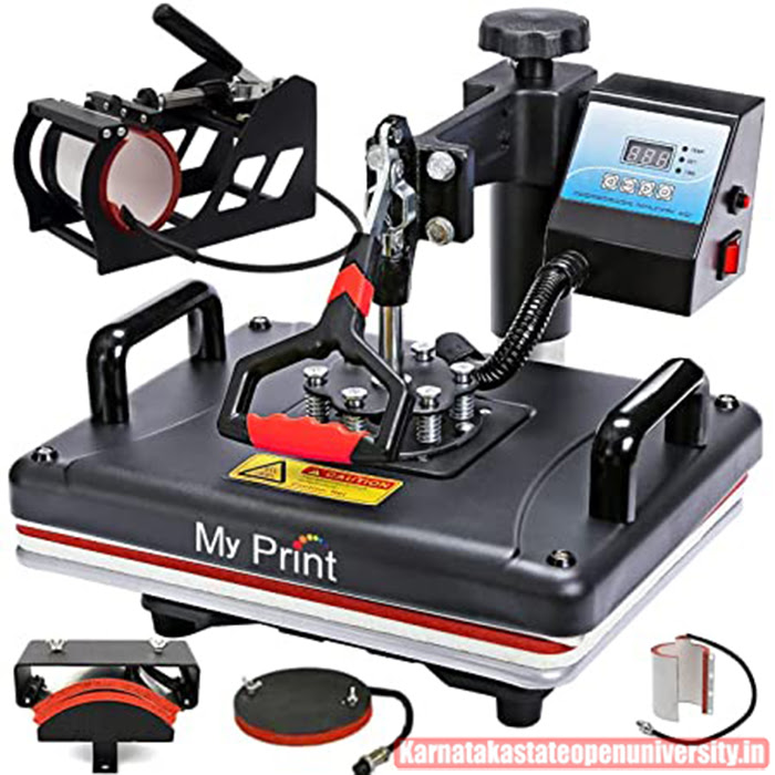 MY PRINT Metal Heat Press 5 in 1 Multi-Functional Machine with Sublimation Printer