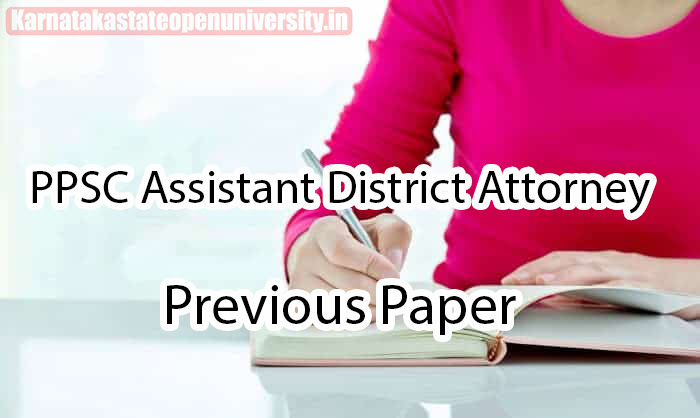 PPSC Assistant District Attorney Previous Paper 