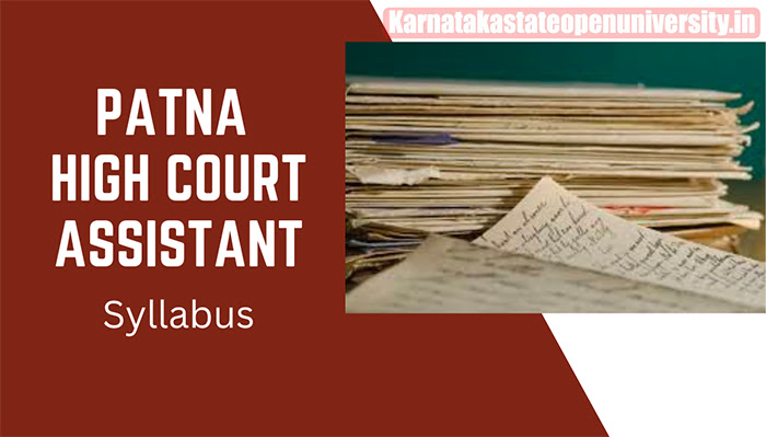 Patna High Court Assistant Syllabus 2023