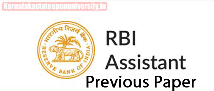 RBI Assistant Previous Paper 