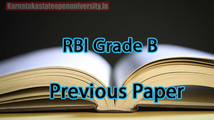 RBI Grade B Previous Paper