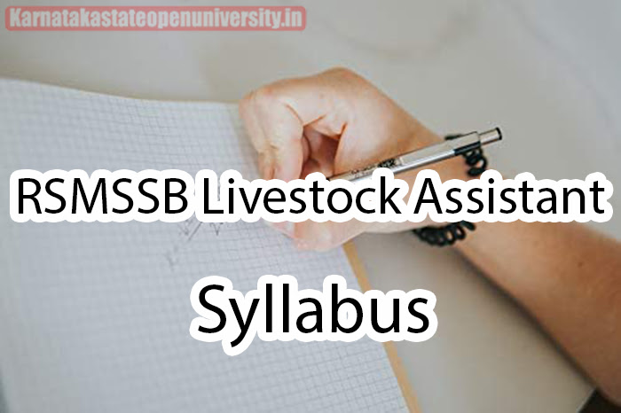 RSMSSB Livestock Assistant Syllabus 