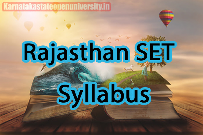 Rajasthan SET Syllabus 