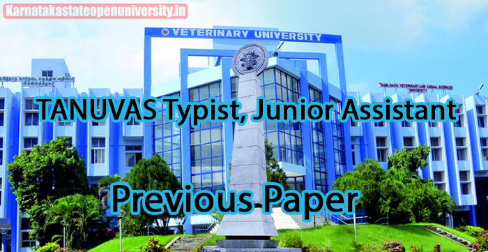 TANUVAS Typist, Junior Assistant Previous Paper