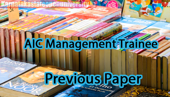 AIC Management Trainee Previous Paper 