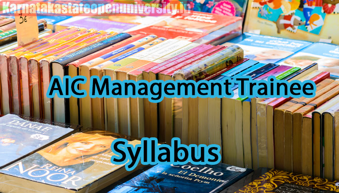 AIC Management Trainee Syllabus 