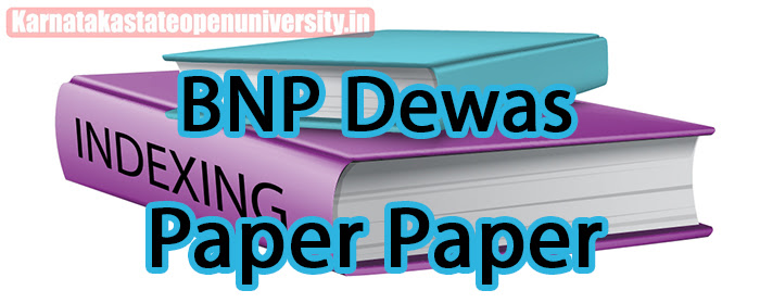 BNP Dewas Paper Paper