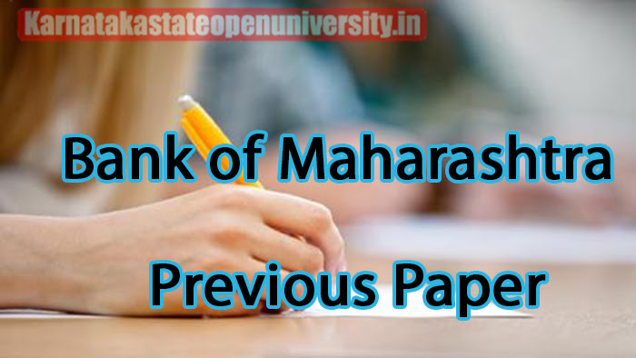 Bank of Maharashtra Previous Paper