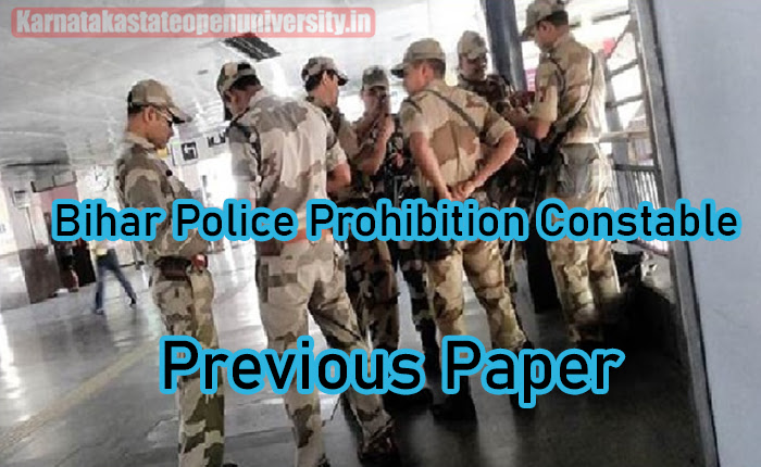Bihar Police Prohibition Constable Previous Paper