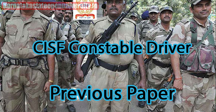 CISF Constable Driver Previous Paper 2023 