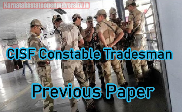 CISF Constable Tradesman Previous Paper
