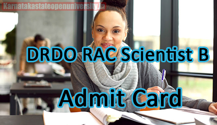 DRDO RAC Scientist B Admit Card 