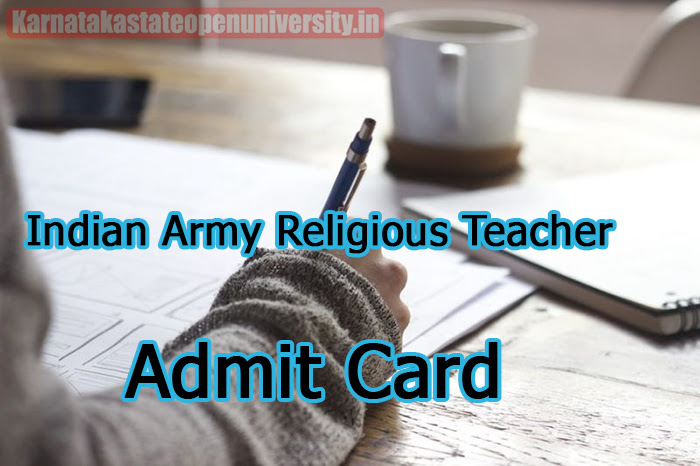 Indian Army Religious Teacher Admit Card