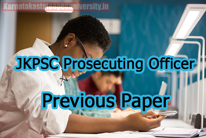 JKPSC Prosecuting Officer Previous Paper 