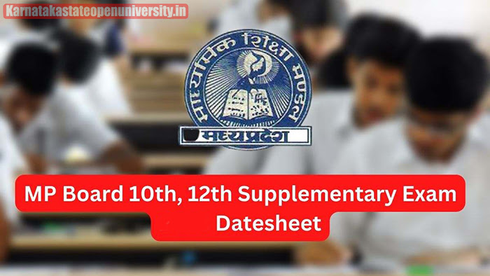 MP Board Supplementary Exam Date Sheet