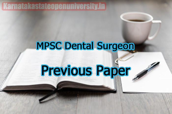 MPSC Dental Surgeon Previous Paper 