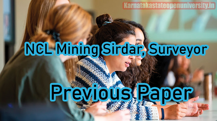 NCL Mining Sirdar, Surveyor Previous Paper