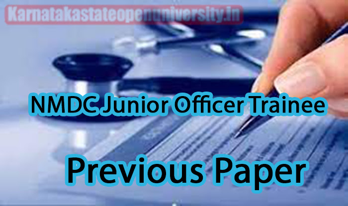 NMDC Junior Officer Trainee Previous Paper 