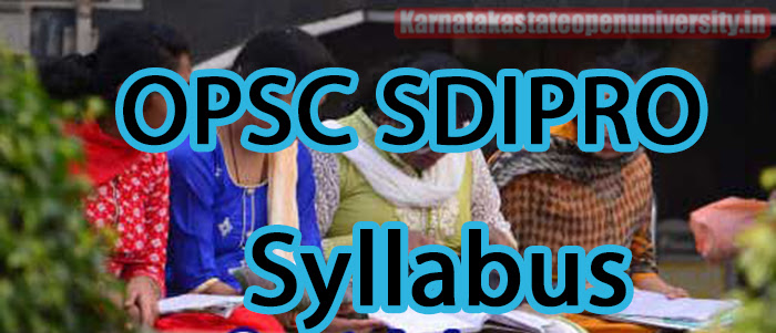 OPSC SDIPRO Syllabus