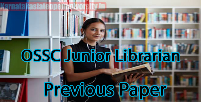 OSSC Junior Librarian Previous Paper
