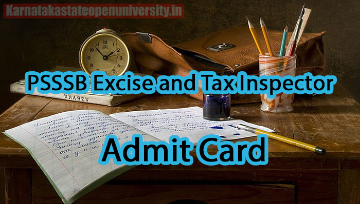 PSSSB Excise and Tax Inspector Admit Card
