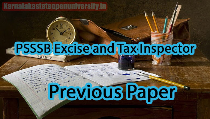 PSSSB Excise and Tax Inspector Previous Paper