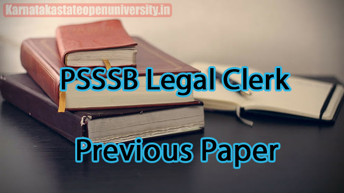 PSSSB Legal Clerk Previous Paper