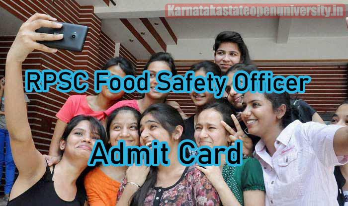 RPSC Food Safety Officer Admit Card