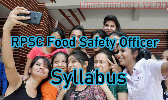 RPSC Food Safety Officer Syllabus