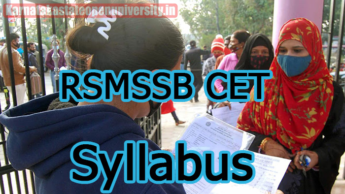 RSMSSB CET Syllabus