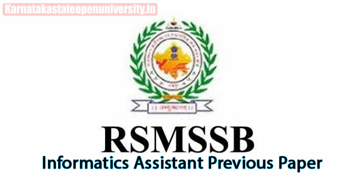 RSMSSB Informatics Assistant Previous Paper 