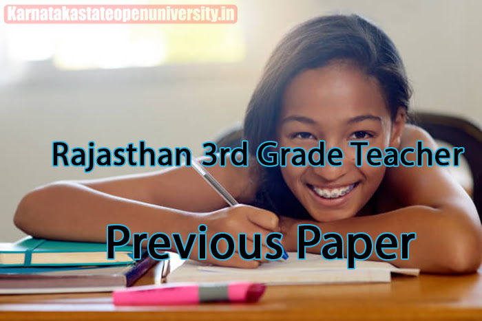 Rajasthan 3rd Grade Teacher Previous Paper