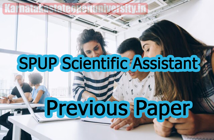 SPUP Scientific Assistant Previous Paper