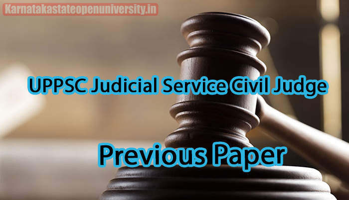 UPPSC Judicial Service Civil Judge Previous Paper