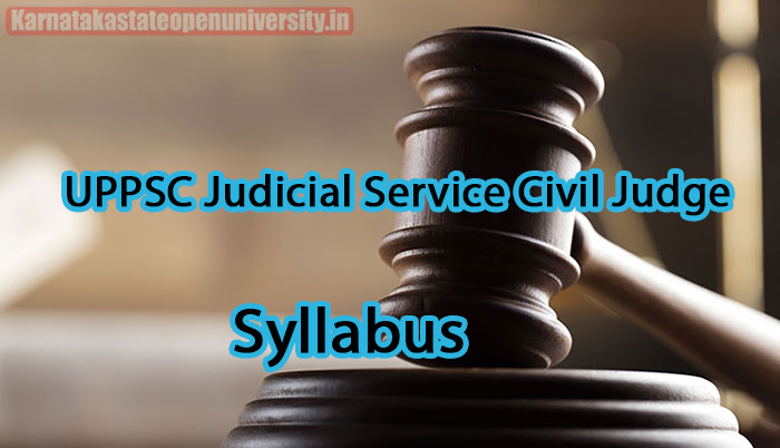 UPPSC Judicial Service Civil Judge Syllabus