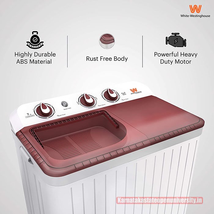 White Westinghouse 7 Kg Semi-Automatic Top Loading Washing Machine