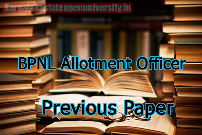BPNL Allotment Officer Previous Paper