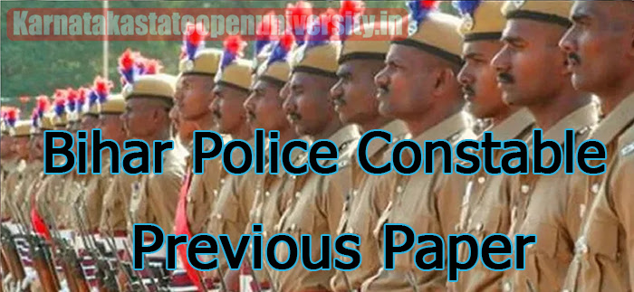 Bihar Police Constable Previous Paper 