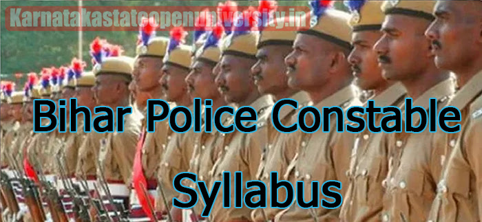 Bihar Police Constable Syllabus 