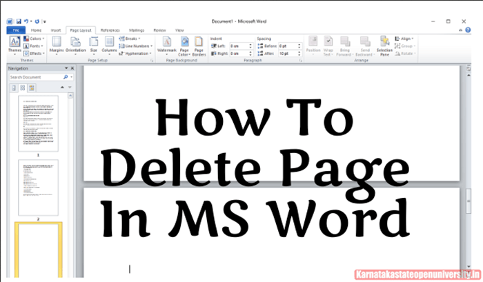 Delete A Page In MS Word