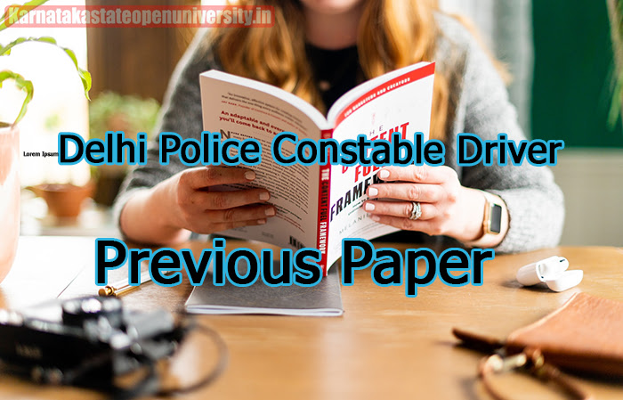 Delhi Police Constable Driver Previous Paper