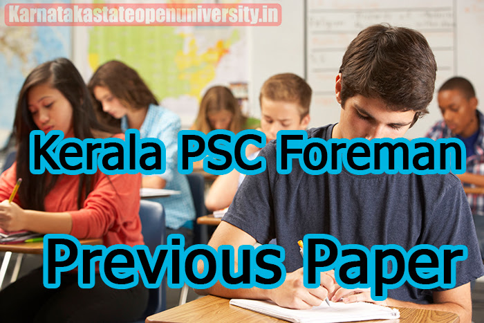 Kerala PSC Foreman Previous Paper