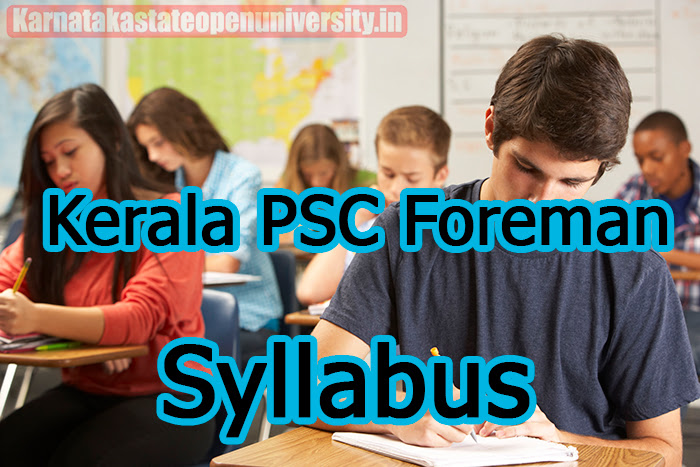 Kerala PSC Foreman Syllabus